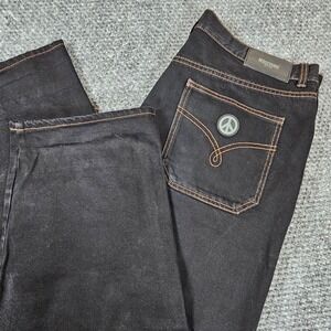 MOSCHINO Vintage Jeans Black Peace Sign Pocket Mens Size 40